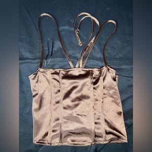 brown tank crop top